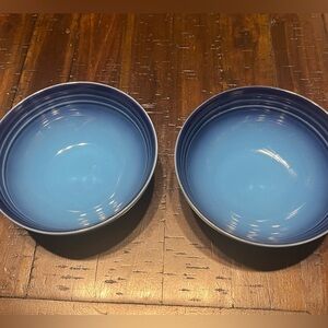 Le Creuset Stoneware Azure Blue Cereal Bowls Set of 2